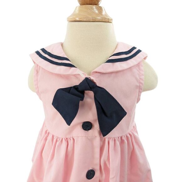Good Lad of Philadelphia Outfit Set Baby Girl Sailor Dress Pink & Navy 18 months - Picture 1 of 11